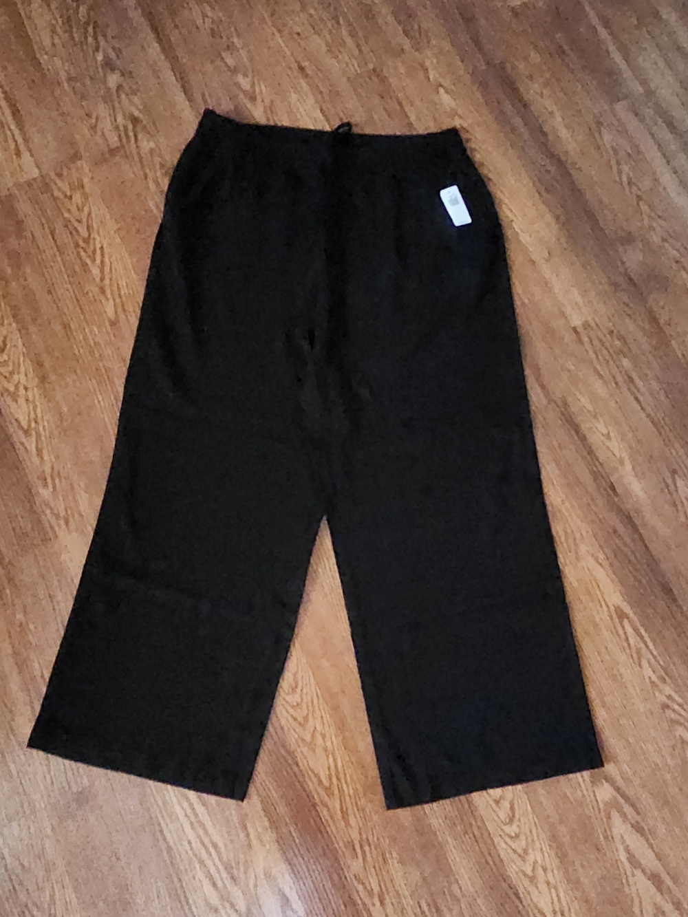 Wide Leg Black Pull-On Pants